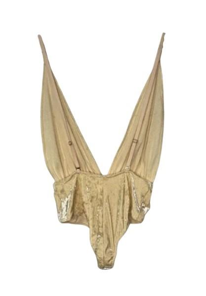 NWT HAH Intimates XS Comin’ in Haht Cream Velvet Bodysuit 120532