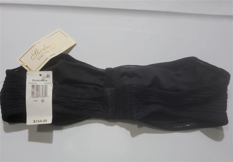 NWT Shoshanna Bandeau Bikini Swim Top Black 120533