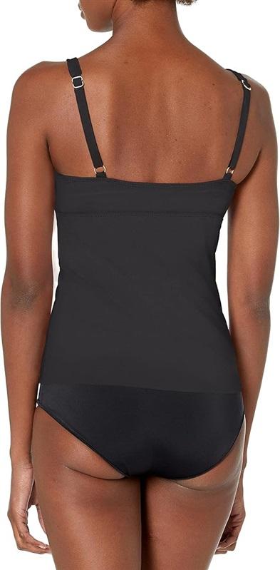 NWT Athena 6 Deep V Olive Green Beaded Tankini Swim Top #120551