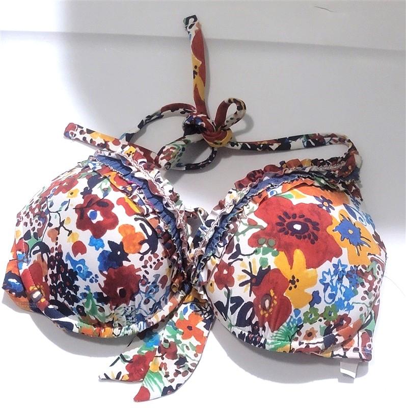 NWOT Lucky Brand D Poppy Floral Underwire Bikini Swim Top 120564