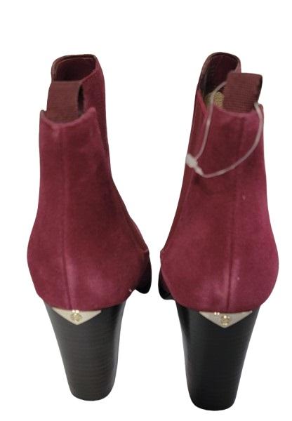 NWOT Michael Kors 9 Lottie Berry Red Leather Suede Ankle Boots Booties 120569