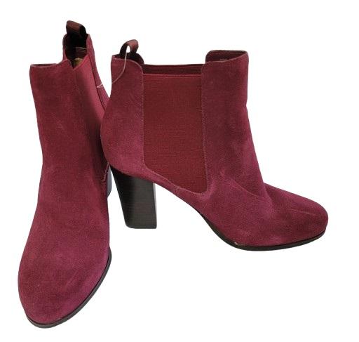 NWOT Michael Kors 9 Lottie Berry Red Leather Suede Ankle Boots Booties 120569