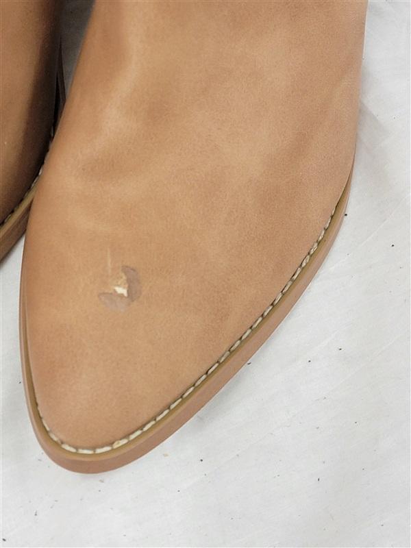 PO Report 7.5 Odeza Tan Cowboy Boots Stacked Heel 120574