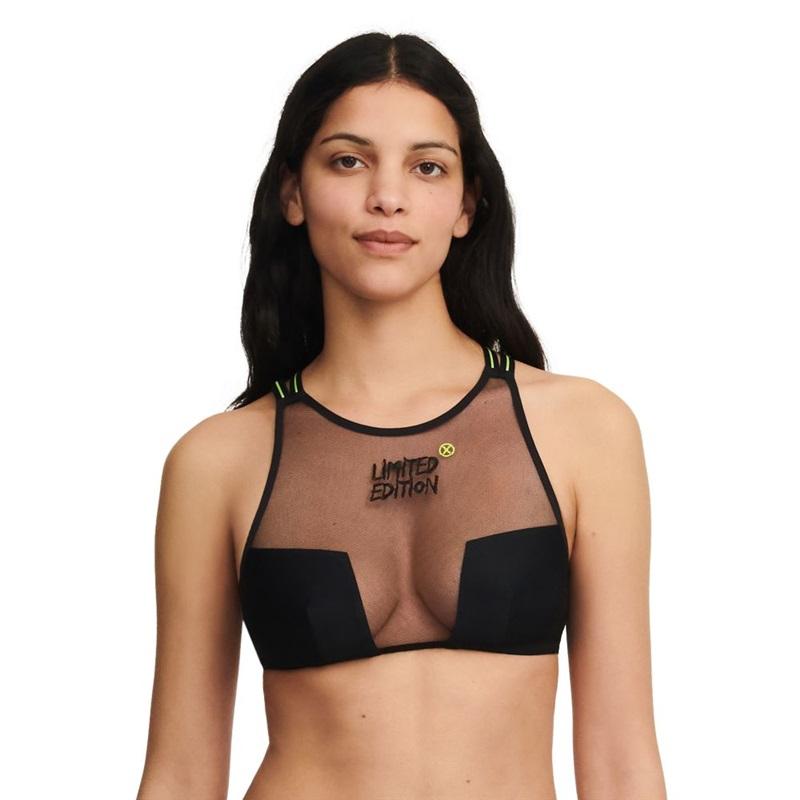 NWOT Chantelle SM Limited Edition Black Mesh 08F30 Bra 120587