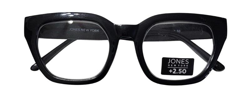 NWT Jones NY 2.5 Black Geometric Reading Nerd Glass Readers 120594