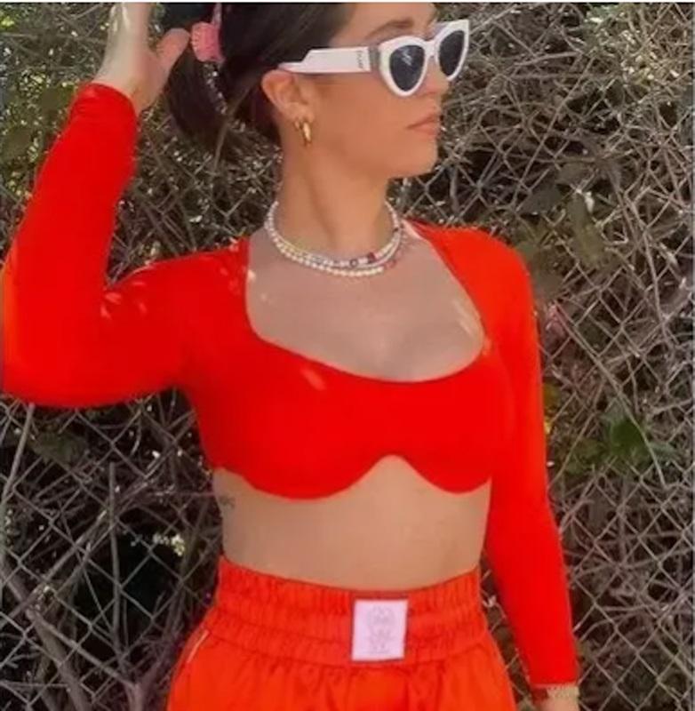 NWOT Free People HAH Hot As Hell Intimates S Keep It Crop Top Red 120615