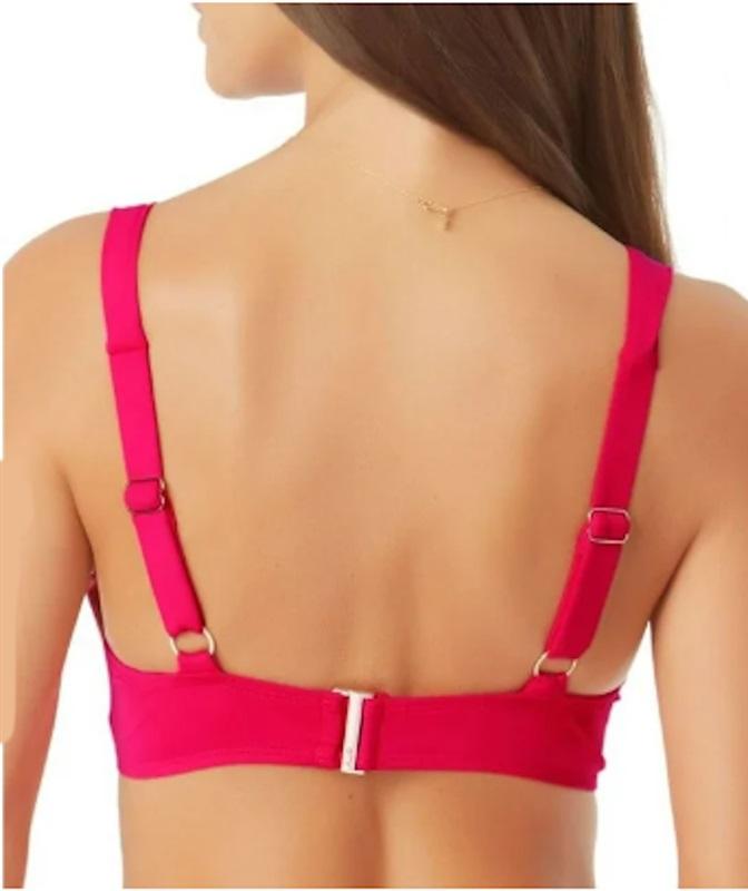 NWT Anne Cole Lovely Solid 34B/32C Twist Underwired Bikini Swim Top Coral 120620