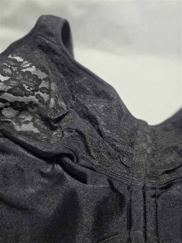 NWOT Comfort Choice 52C Easy Enhancer Wirefree Allover Lace Bra Black 120656