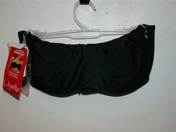 NWOTD Lilyette 40C Black Tailored Strapless Minimizer Bra 0939 120674