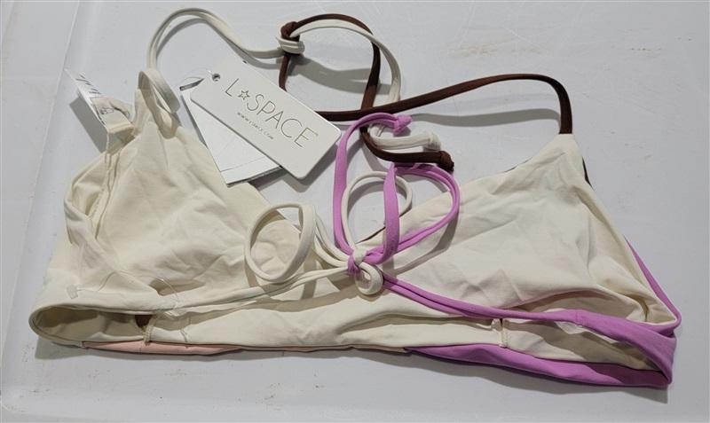 NWOT L*Space S Sea Glass Color Block Bikini Swim Top Brown Pink PCR 120700