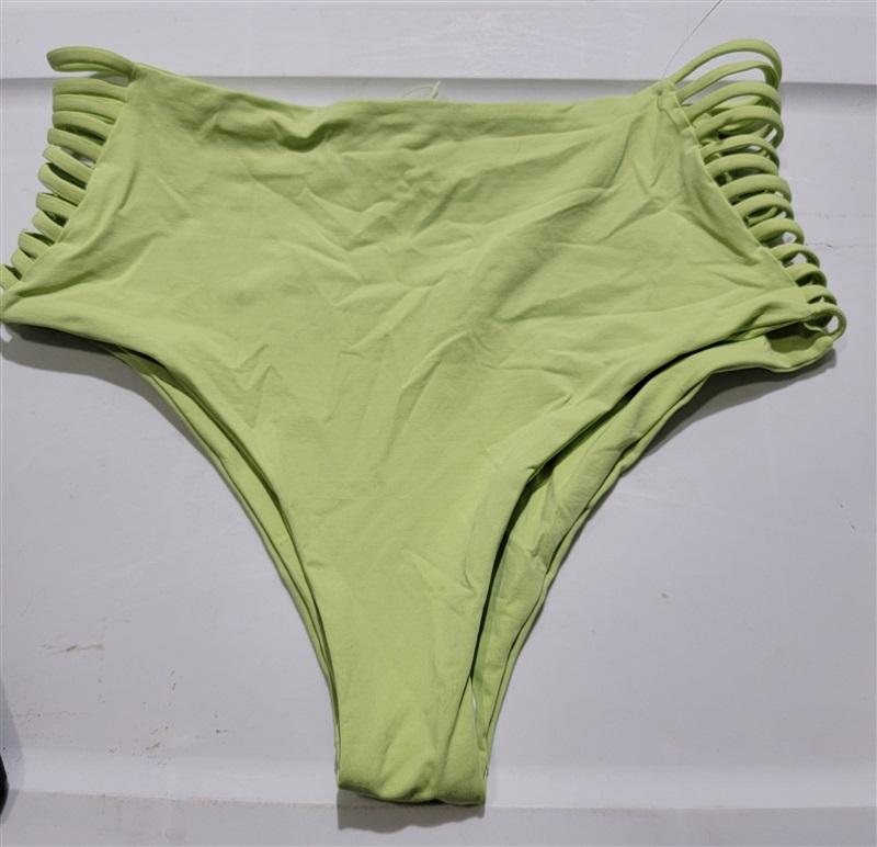 NWOT L*Space L Harrington Bitsy Green Strappy Hi Waist Bikini Swim Bottom 120703
