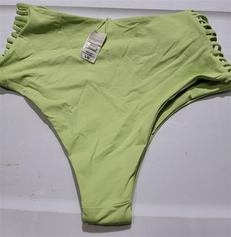 NWOT L*Space L Harrington Bitsy Green Strappy Hi Waist Bikini Swim Bottom 120703
