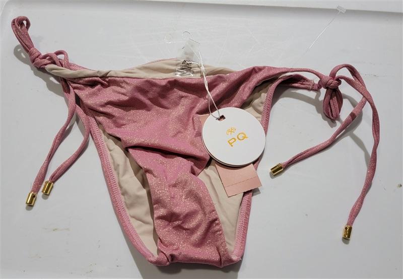 NWT Pilyq PQ M Namaste Glitter Tie Side Teeny Pink 120713