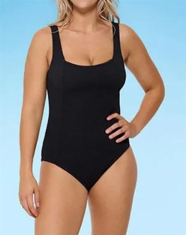 NWT Mynah XS Black Square Neck 1PC Swimsuit 120732