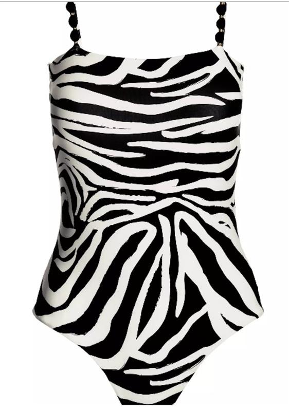 NWOT Boston Proper Milonga M Zebra Over The Shoulder Bandeau 1PC 120736