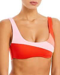 NWOT L*Space XL Lizzie Sunburst Red Pink Orange Bikini Top 120737