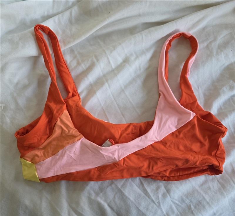 NWOT L*Space XL Lizzie Sunburst Red Pink Orange Bikini Top 120737