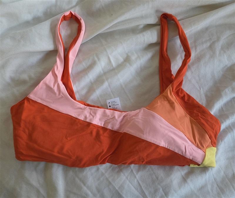 NWOT L*Space XL Lizzie Sunburst Red Pink Orange Bikini Top 120737