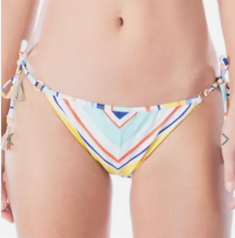 NWOT Nanette Lepore LG Amalfi Coast Stripe Side-Tie Bikini Swim Bottom 120740