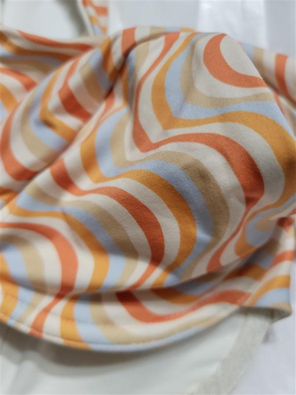 NWT L*Space L Tori SAW Stripe Orange Underwire Bikini Top 120745