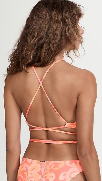 NWT Maaji Swirl Tulip Snakeskin Reversible Babydoll High Neck Bikini Top 120763