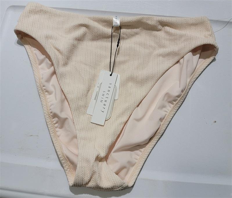 Sanctuary L High-Waist Bikini Bottoms White Sand 120767