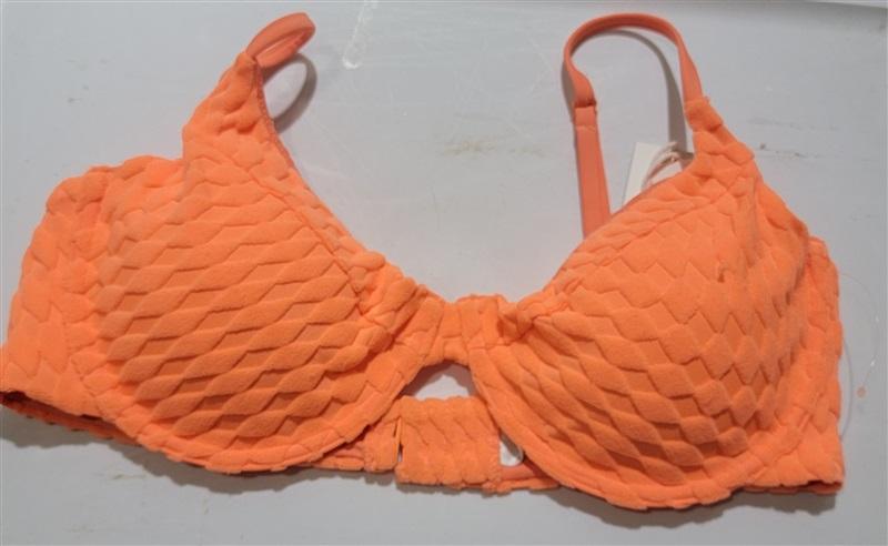 NWT Good American 4 Jacquard Better Orange Bikini Top Swimsuit 120779