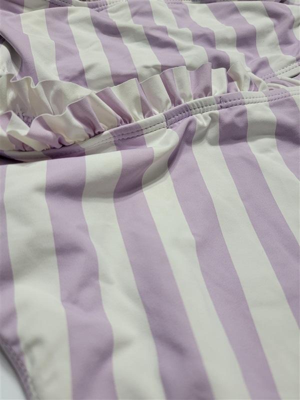 NWT Habitual Kids 10 Purple White Stripe Ruffle Bikini Top & Bottom 120795