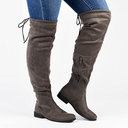 NWOT Journee Over The Knee Boots Faux Suede Gray 120812