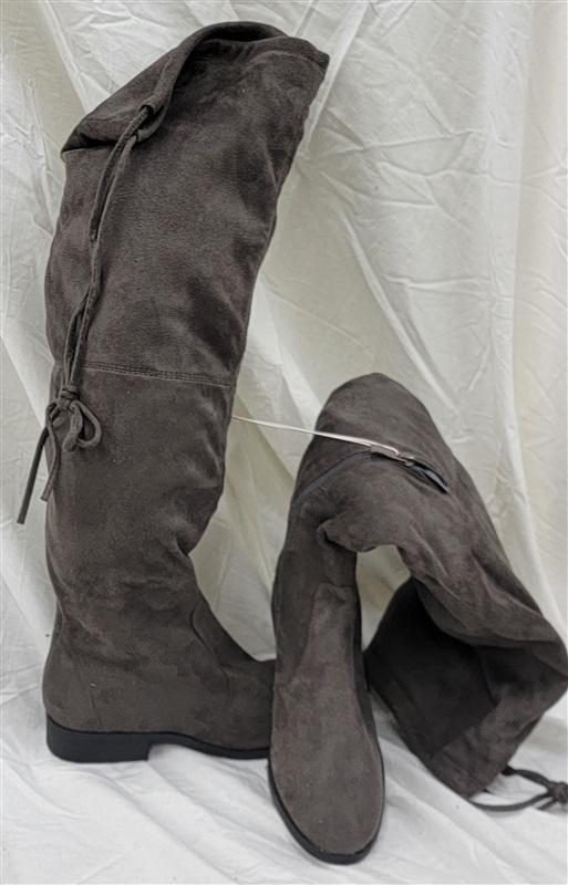 NWOT Journee Over The Knee Boots Faux Suede Gray 120812