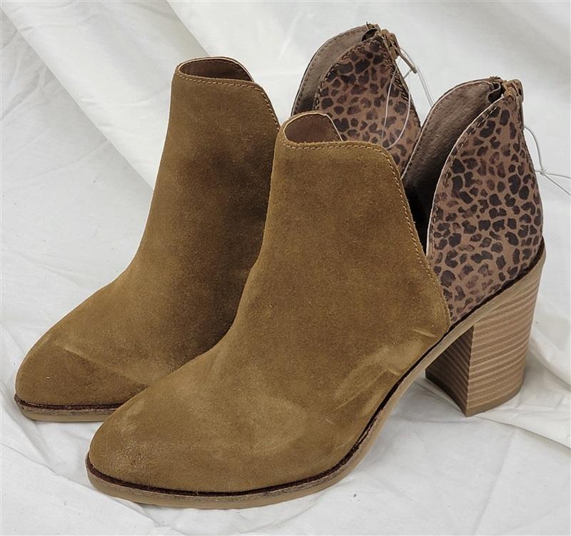 NWOT DV8 Dolce Vita 7.5 Shai Leopard Suede Heeled Bootie 120814