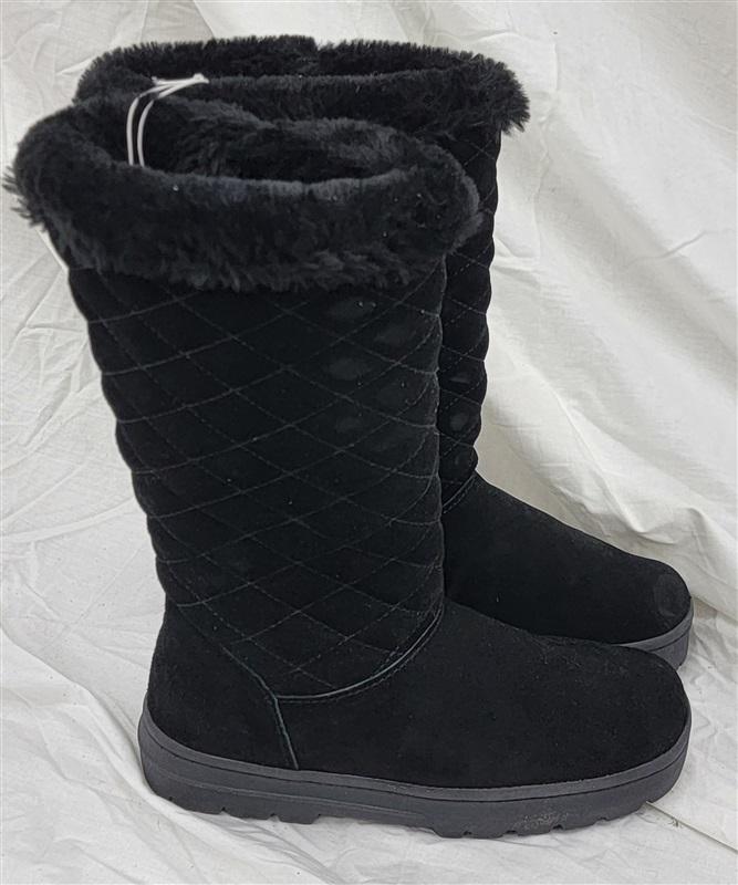 NWOT Style & CO 5 Nickyy Suede Lug Sole Tall Boot Black 120821