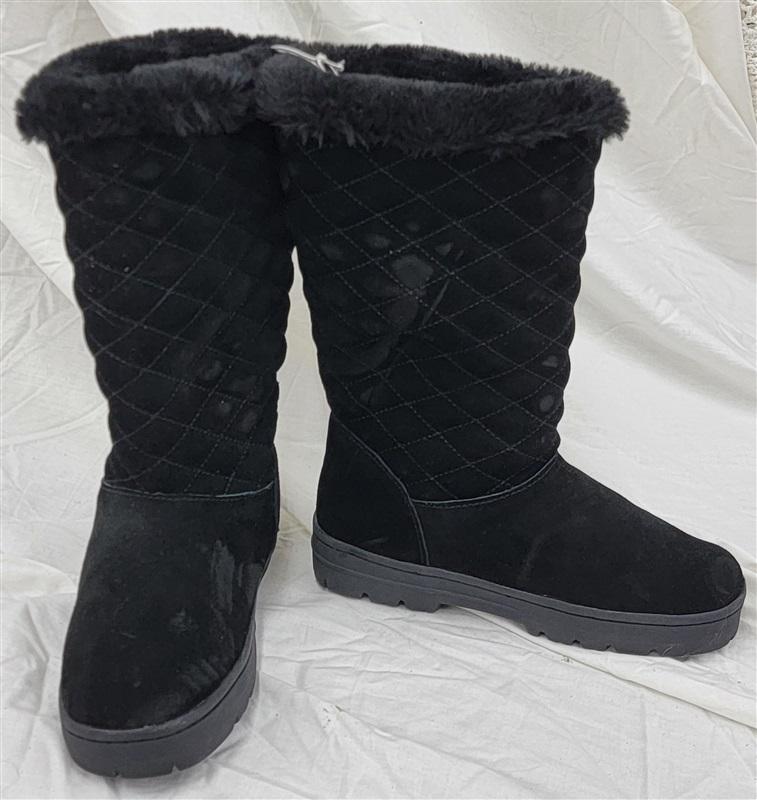 NWOT Style & CO 5 Nickyy Suede Lug Sole Tall Boot Black 120821