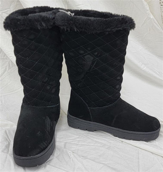 NWOT Style & CO 5 Nickyy Suede Lug Sole Tall Boot Black 120821
