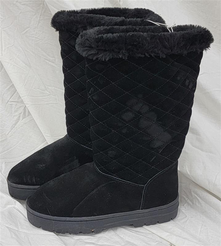 NWOT Style & CO 5 Nickyy Suede Lug Sole Tall Boot Black 120821