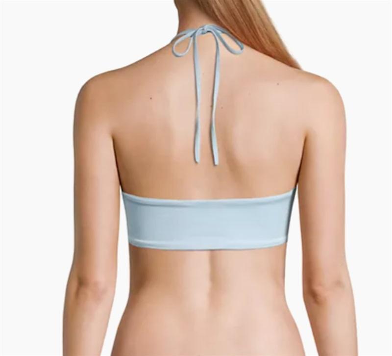 NWT L*Space XS Dawn Bikini Top Swimsuit Blue Green POL 120830