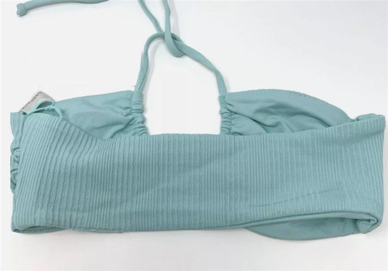 NWT L*Space XS Dawn Bikini Top Swimsuit Blue Green POL 120830