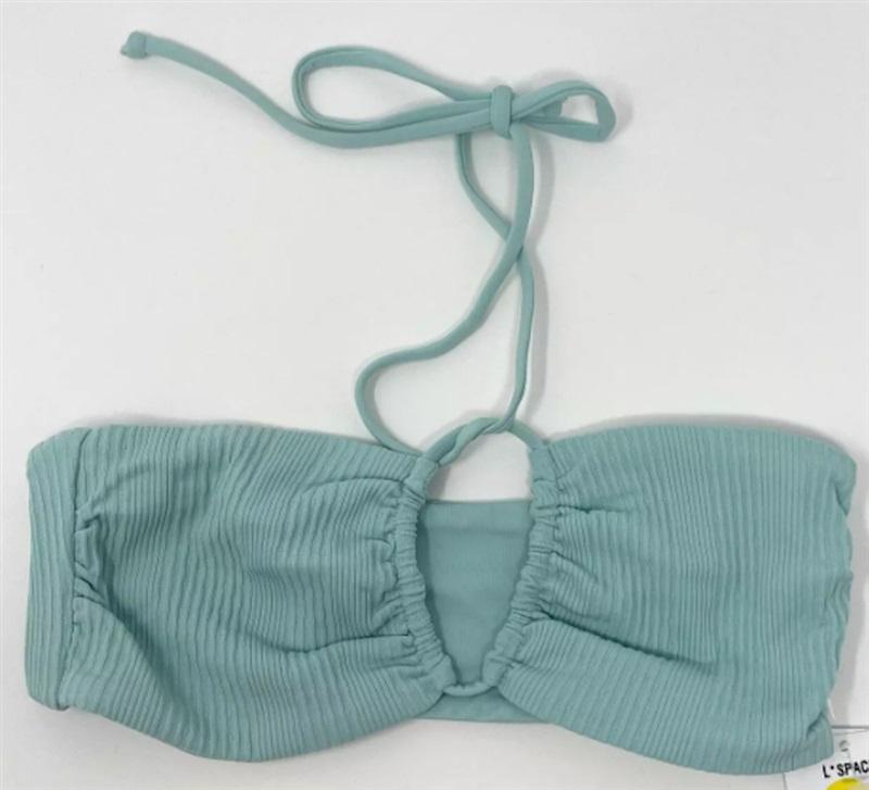 NWT L*Space XS Dawn Bikini Top Swimsuit Blue Green POL 120830