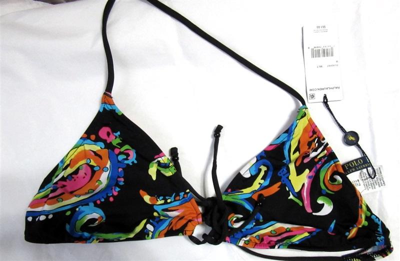 NWT Ralph Lauren Paisley XS String Bikini Swim Top 120835