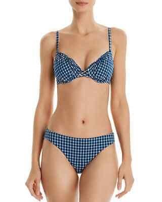 NWT Red Carter Coast Lace Front Gingham Underwire Swim Top Blue 120839