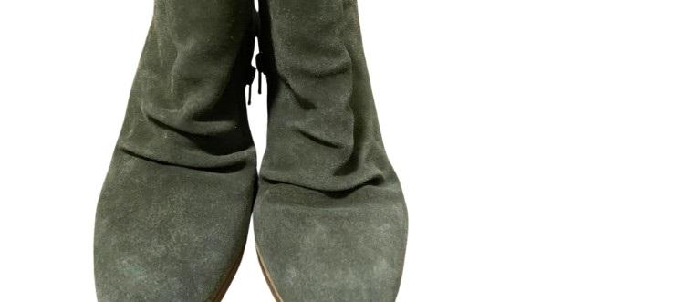 NWOT Diba 6.5 Sandra Olive Suede Stacked Heel Boots 120867