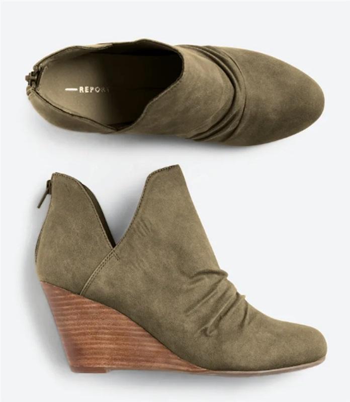 NWOT Report 6 Gower Olive Green Booties Ankle Boots 120816
