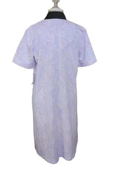 NWT Miss Elaine SM Paisley Print V-Neck Short Sleeve Snap Robe 120896