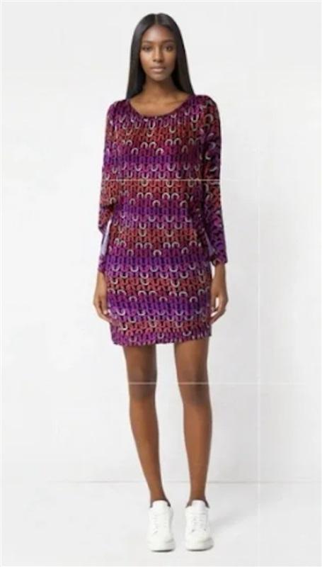 NWT Trina Turk MD Echo Tunic Swim Cover-Up Black Pink Orange 120899