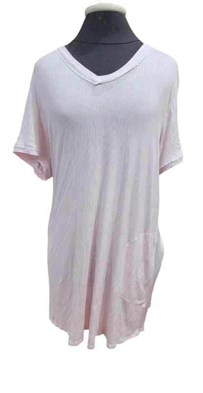 NWT Kensie L Pink Zebra Round Neck Knit Nightshirt 120903