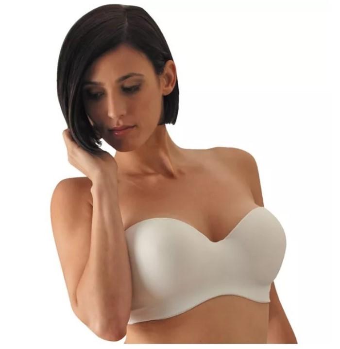 NWOTD Carnival 40D Full Figure Strapless Underwire Bra 126 Beige 120934