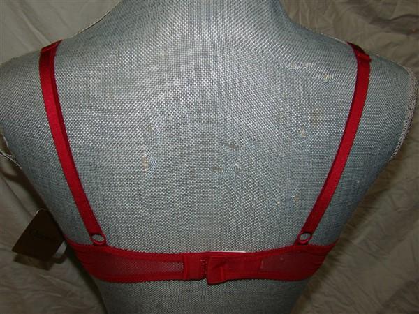 NWT Chantelle 34D Parisian Demi Mesh Multi Part Cup Bra 1475 Red Glitter 120998