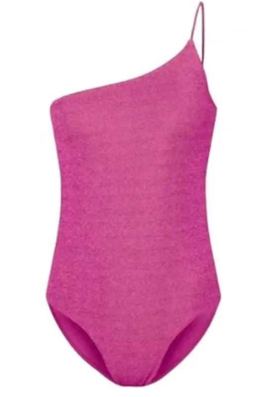 NWT Good American 4 XL 1 Shoulder Fuschia Pink 1PC Swimsuit 121007