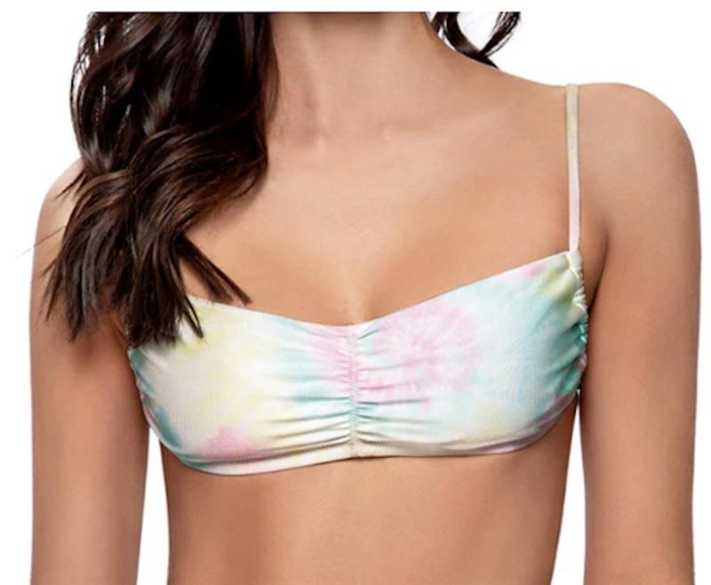 NWT Pilyq UTO Luna M Ruched Scoop Utopia Bikini Swim Top 121010