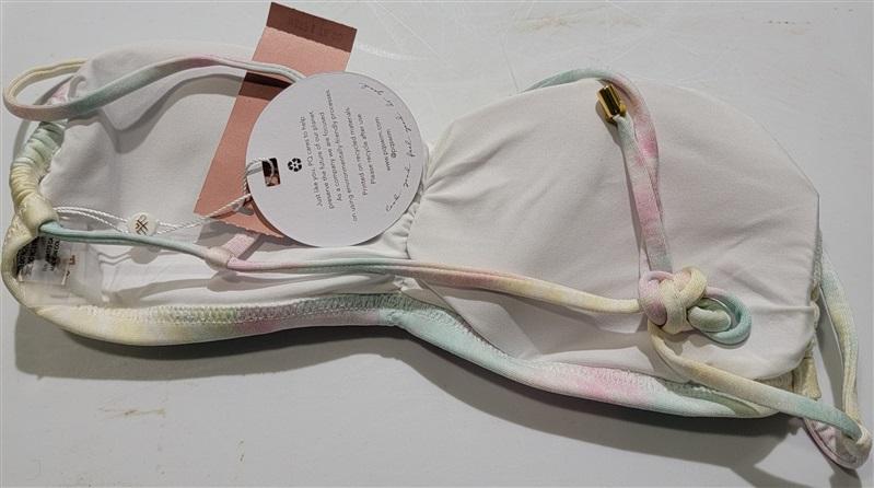 NWT Pilyq UTO Luna M Ruched Scoop Utopia Bikini Swim Top 121010